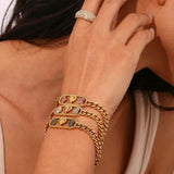 Heart Plate Cuban Chain Bracelets for Women