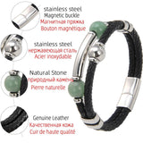 YAN MIN Classic Stainless Steel Bracelet Rope Chain Round Stone Charm Gift