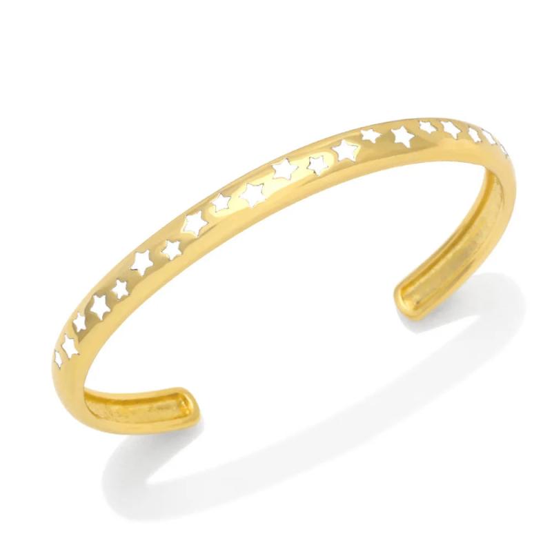 Y2K Enamel Star Cuff Bracelet Copper Bangle