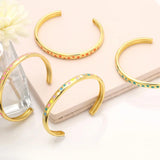 Y2K Enamel Star Cuff Bracelet Copper Bangle