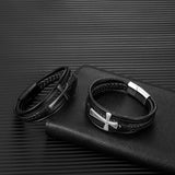 Multicolor Stainless Steel Cross Bracelet for Men Women