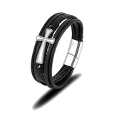 Multicolor Stainless Steel Cross Bracelet for Men Women