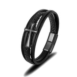 Multicolor Stainless Steel Cross Bracelet for Men Women