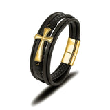 Multicolor Stainless Steel Cross Bracelet for Men Women