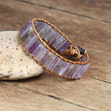 Stone Cylindrical Leather Bracelet Bohemia Charm Cuff