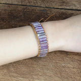 Stone Cylindrical Leather Bracelet Bohemia Charm Cuff
