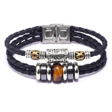 Men's Natural Stone Bracelet Homme Leather Chain Bracelet