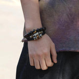 Men's Natural Stone Bracelet Homme Leather Chain Bracelet