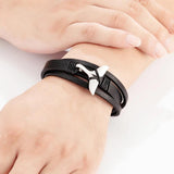 Men's Irregular Wings Layer Braided Leather Bracelet