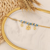 Stainless Steel Elephant Evil Eye Bracelet for Women Girls Men