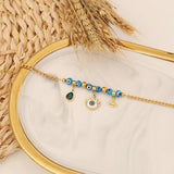 Stainless Steel Elephant Evil Eye Bracelet for Women Girls Men