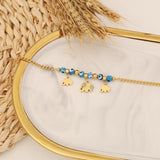 Stainless Steel Elephant Evil Eye Bracelet for Women Girls Men