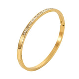 Youthway Stainless Steel CZ Bangle 18K Cuff Bracelet Gift