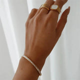 Youthway Stainless Steel CZ Bangle 18K Cuff Bracelet Gift