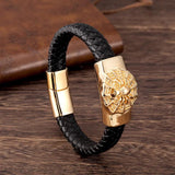 Men's Punk Stainless Steel Leather Bracelet