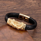 Men's Punk Stainless Steel Leather Bracelet