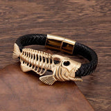 Men's Punk Stainless Steel Leather Bracelet