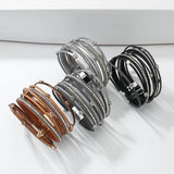 Crystal Leather Bracelet for Women Rhinestone Bangles Jewelry