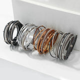 Crystal Leather Bracelet for Women Rhinestone Bangles Jewelry