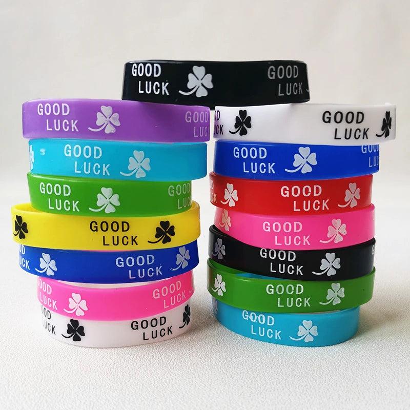 20Pcs Good Luck Luminous Wristband Bracelets For Kids Girls Women Punk Jewelry