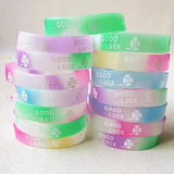 20Pcs Good Luck Luminous Wristband Bracelets For Kids Girls Women Punk Jewelry