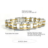 Men's Stainless Steel Motorcycle Bracelet Hiphop Biker Chain