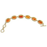 Simulated Ambers Necklace Earring Ring Set Flower Pendant Women Jewelry