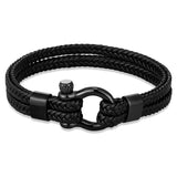 Double-layer Leather Bracelet Stainless Steel Clasp