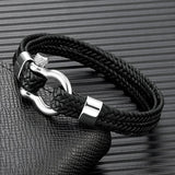 Double-layer Leather Bracelet Stainless Steel Clasp