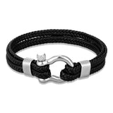 Double-layer Leather Bracelet Stainless Steel Clasp