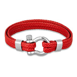 Double-layer Leather Bracelet Stainless Steel Clasp