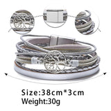 Tree Of Life Leather Bracelet For Women Layer Winding Freshwater Pearl Bracelet