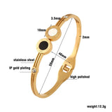 Stainless Steel CZ Inlaid Bangle Bracelet Wedding Jewelry Gift
