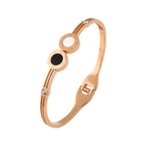 Stainless Steel CZ Inlaid Bangle Bracelet Wedding Jewelry Gift