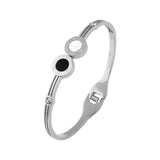 Stainless Steel CZ Inlaid Bangle Bracelet Wedding Jewelry Gift