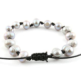 NeeFuWoFu Bracelets Natural Freshwater Pearl Leather Rope Braided Charm Bohemia