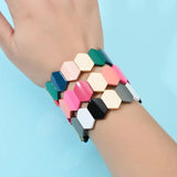 Geometric Vintage Friendship Bracelets For Women Enamel Tile Bracelet Boho