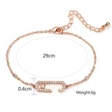 Geometric Paper Clip Charm Bracelet with CZ Pave, Anniversary Gift