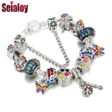 Multicolor Butterfly Drawing Charm Bracelets For Women