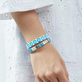 Rainbow Enamel Beaded Strand Cuff Bracelet Y2K Jewelry