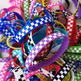 20PCS Lot Chequer Silicone Wristband Band Mix Colors Sports Fittness Rubber