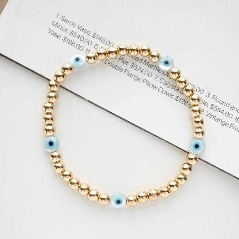 KKBEAD Natural Shell Evil Eye Bracelet for Women Jewelry Stretch Bracelets