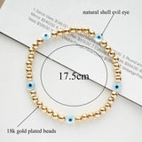 KKBEAD Natural Shell Evil Eye Bracelet for Women Jewelry Stretch Bracelets