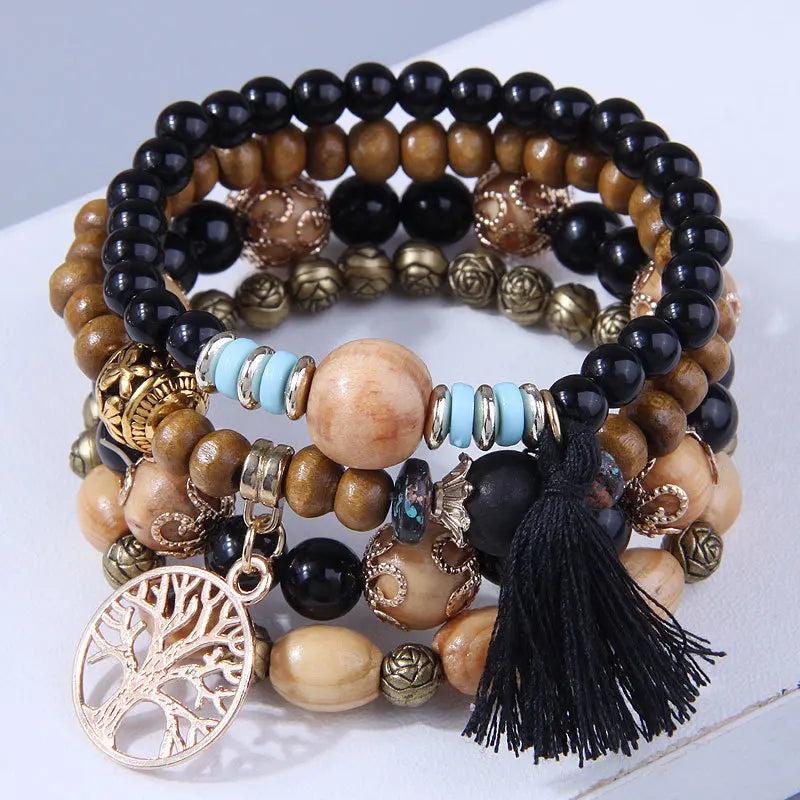 Bohemain Resin Beaded Charm Bracelets For Women Girls