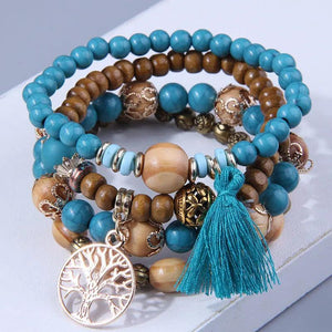 Bohemain Resin Beaded Charm Bracelets For Women Girls