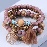 Bohemain Resin Beaded Charm Bracelets For Women Girls