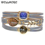 Water Drop Zinc Alloy Leather Bracelets for Women