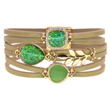 Water Drop Zinc Alloy Leather Bracelets for Women