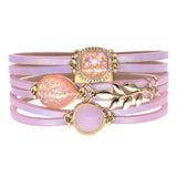 Water Drop Zinc Alloy Leather Bracelets for Women