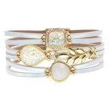 Water Drop Zinc Alloy Leather Bracelets for Women